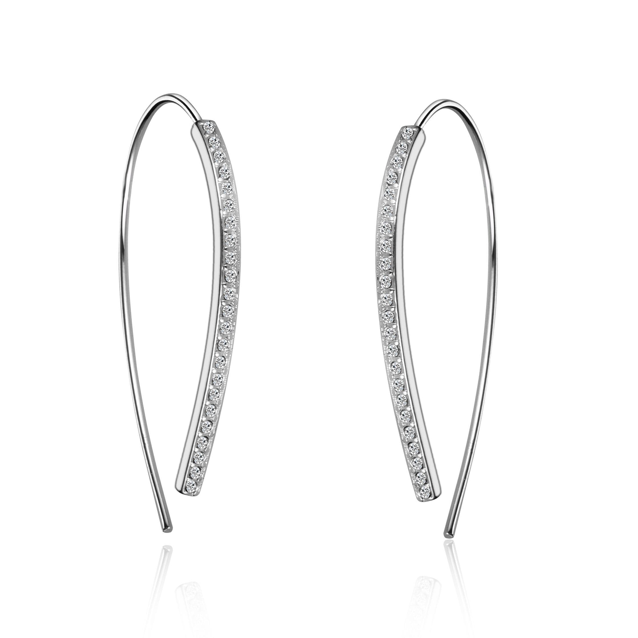 Thread Earrings Created with Zircondia® Crystals by Philip Jones Jewellery
