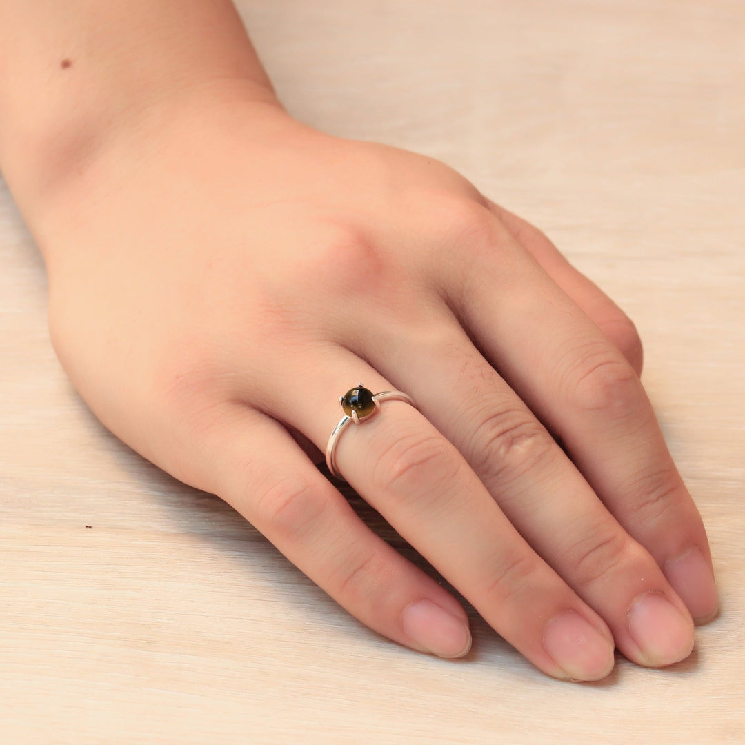 Tigers Eye Adjustable Ring with Quote Card - Philip Jones Jewellery