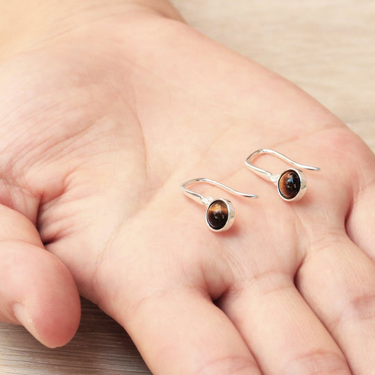 Tiger's Eye Drop Earrings - Philip Jones Jewellery