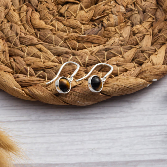 Tiger's Eye Drop Earrings with Quote Card - Philip Jones Jewellery