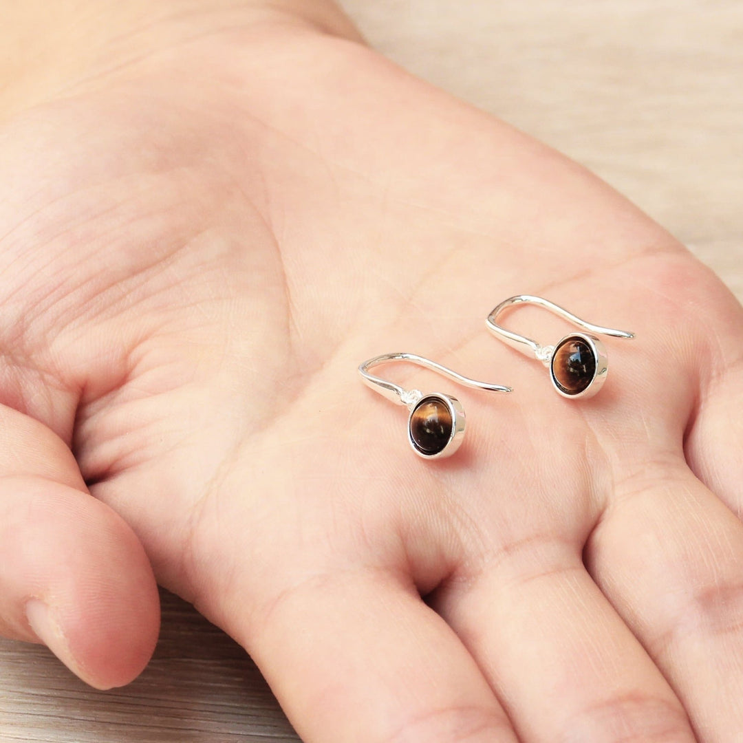 Tiger's Eye Drop Earrings with Quote Card - Philip Jones Jewellery