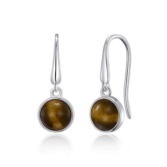 Tiger's Eye Drop Earrings with Quote Card - Philip Jones Jewellery