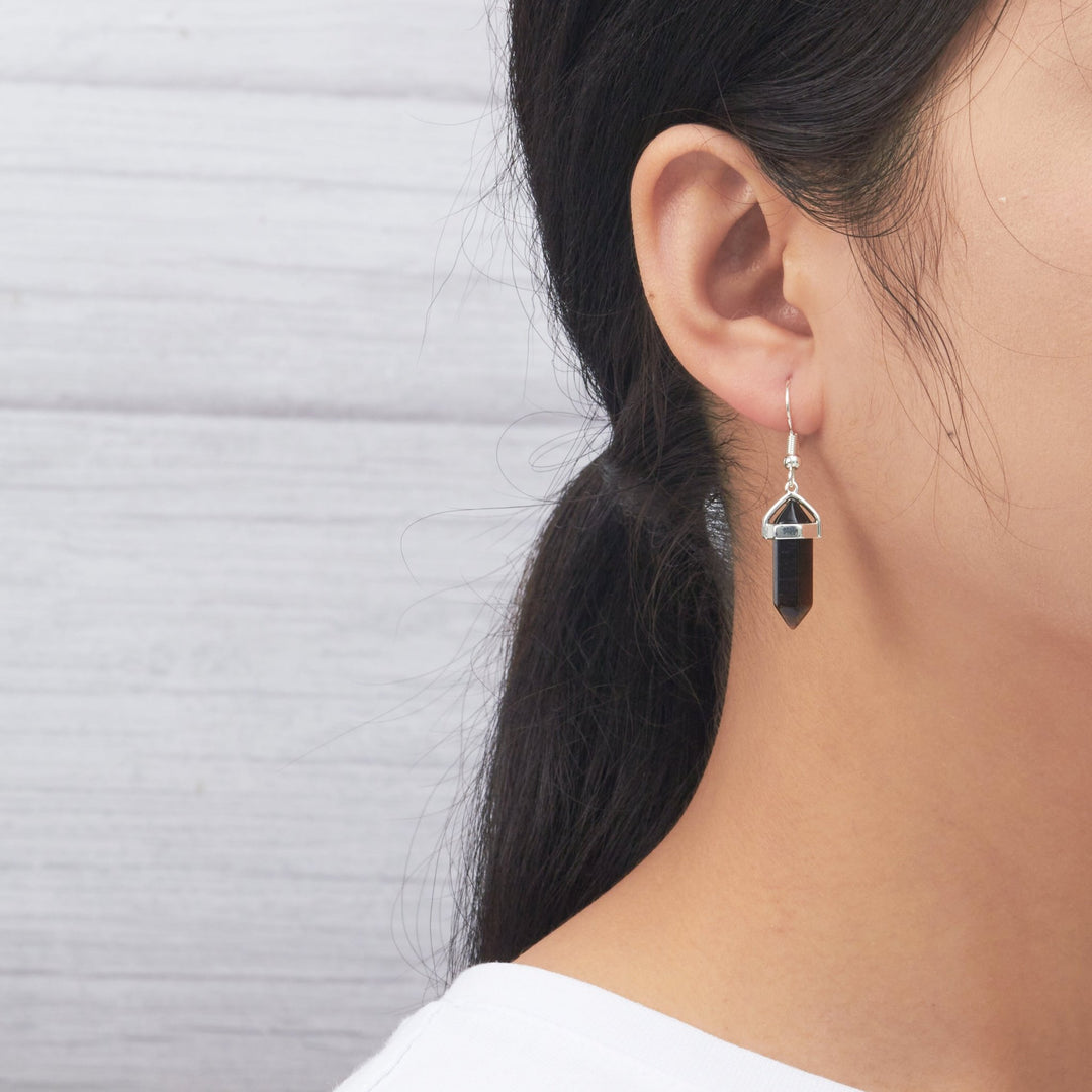 Tiger's Eye Gemstone Drop Earrings with Quote Card - Philip Jones Jewellery