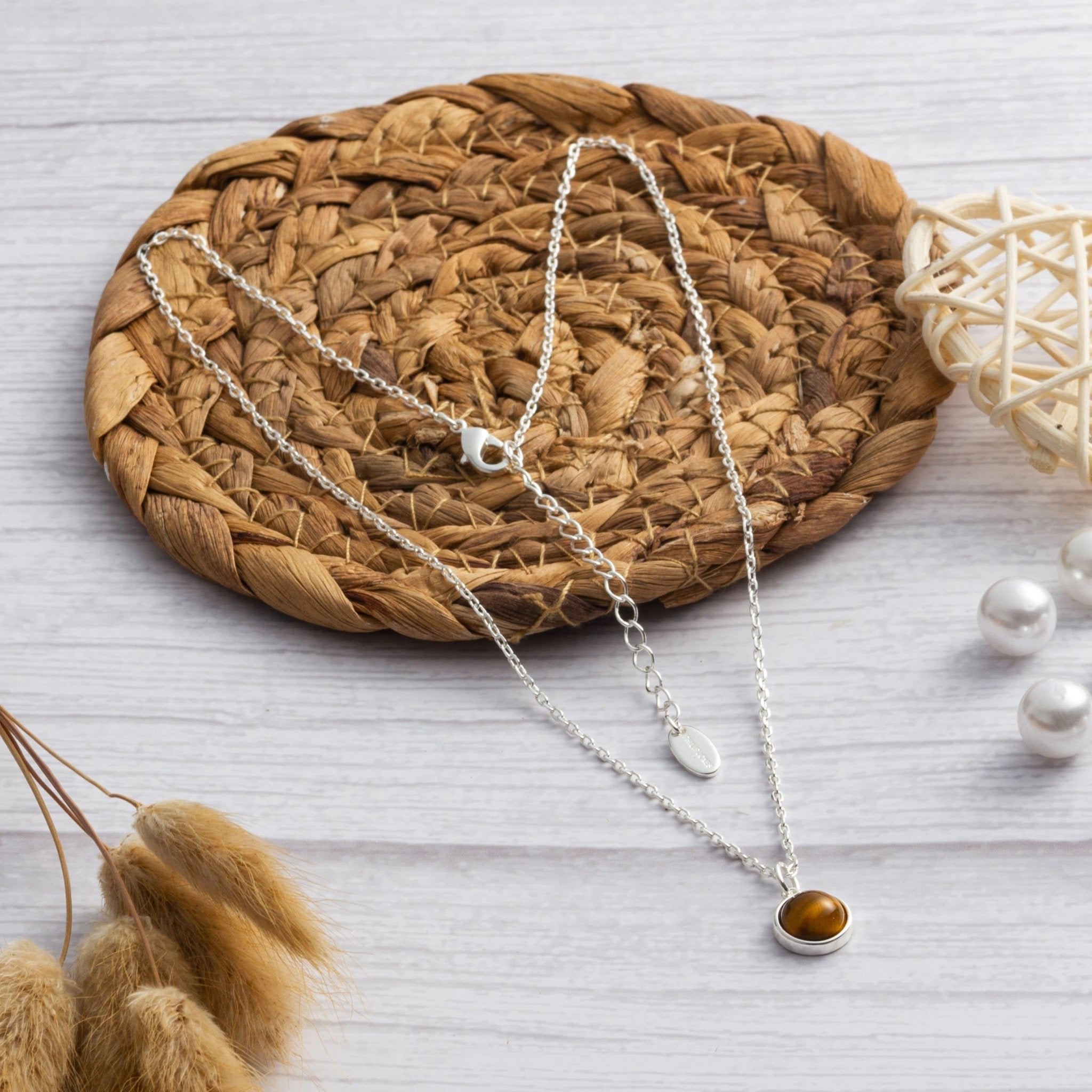 Tiger's Eye Necklace with Quote Card - Philip Jones Jewellery