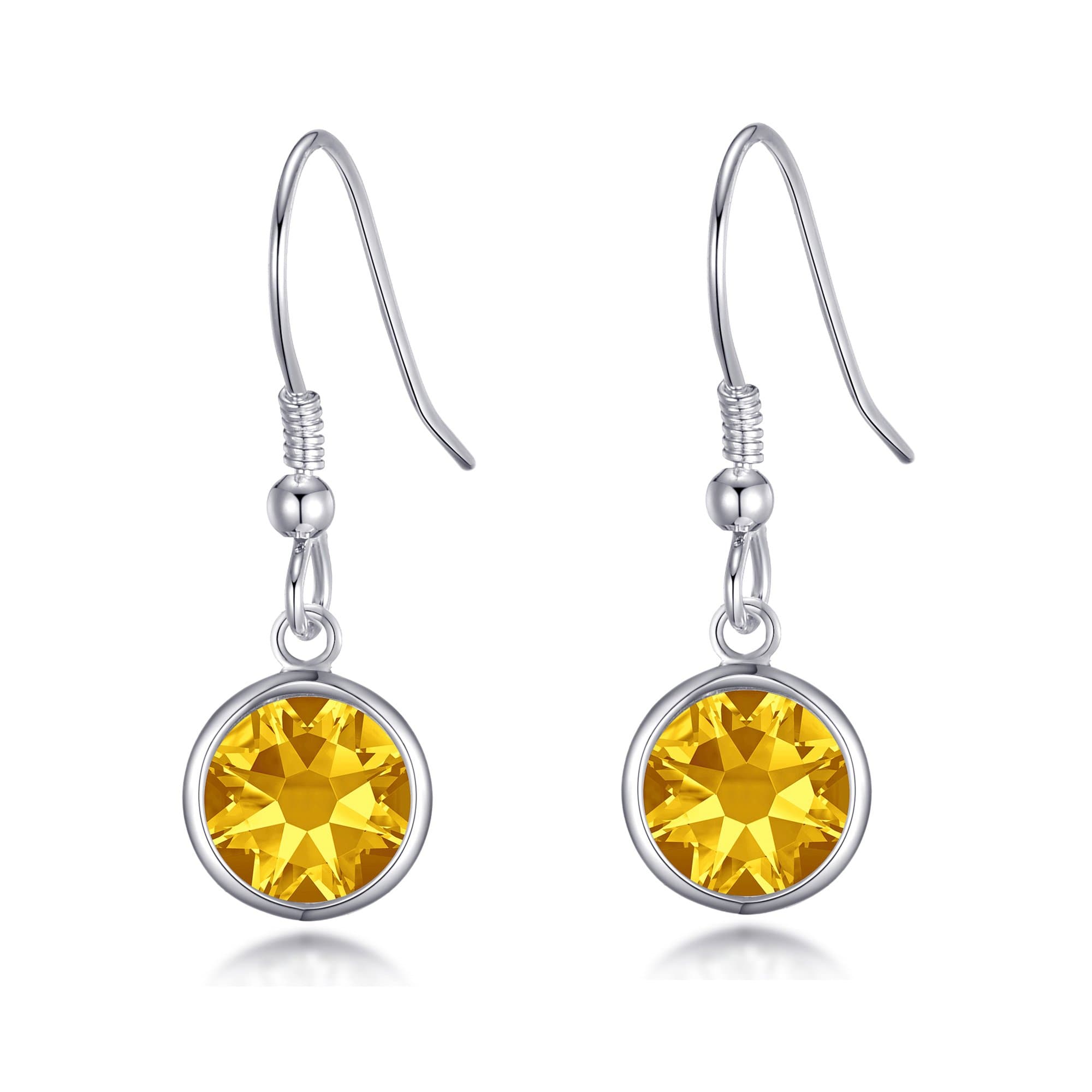 Yellow Crystal Drop Earrings Created with Zircondia® Crystals