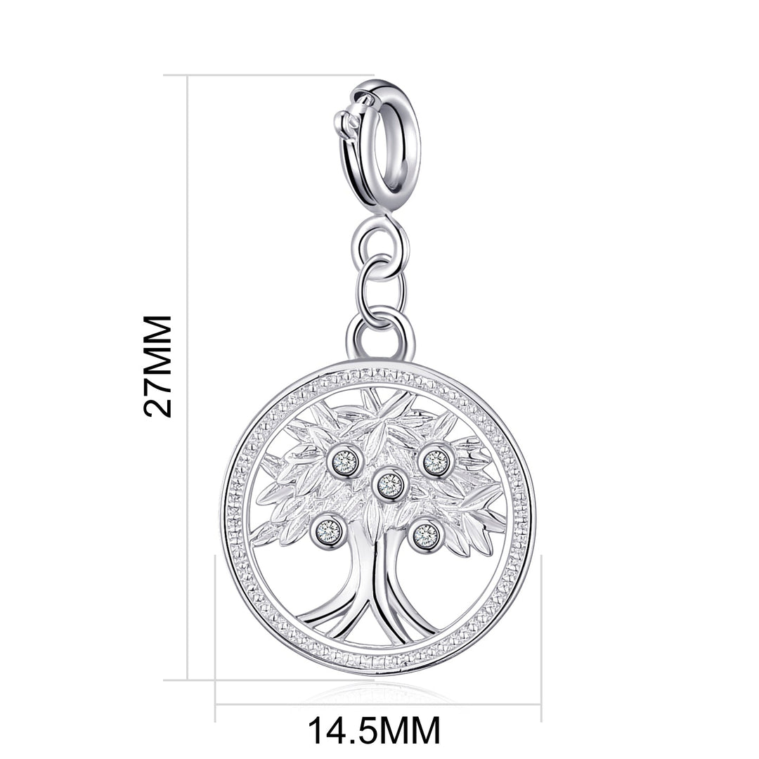 Tree of Life Charm Created with Zircondia® Crystals - Philip Jones Jewellery