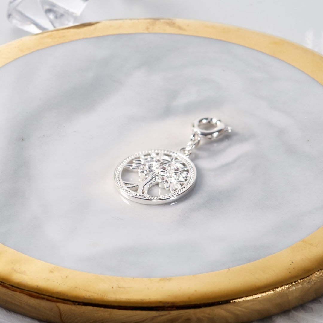 Tree of Life Charm Created with Zircondia® Crystals - Philip Jones Jewellery
