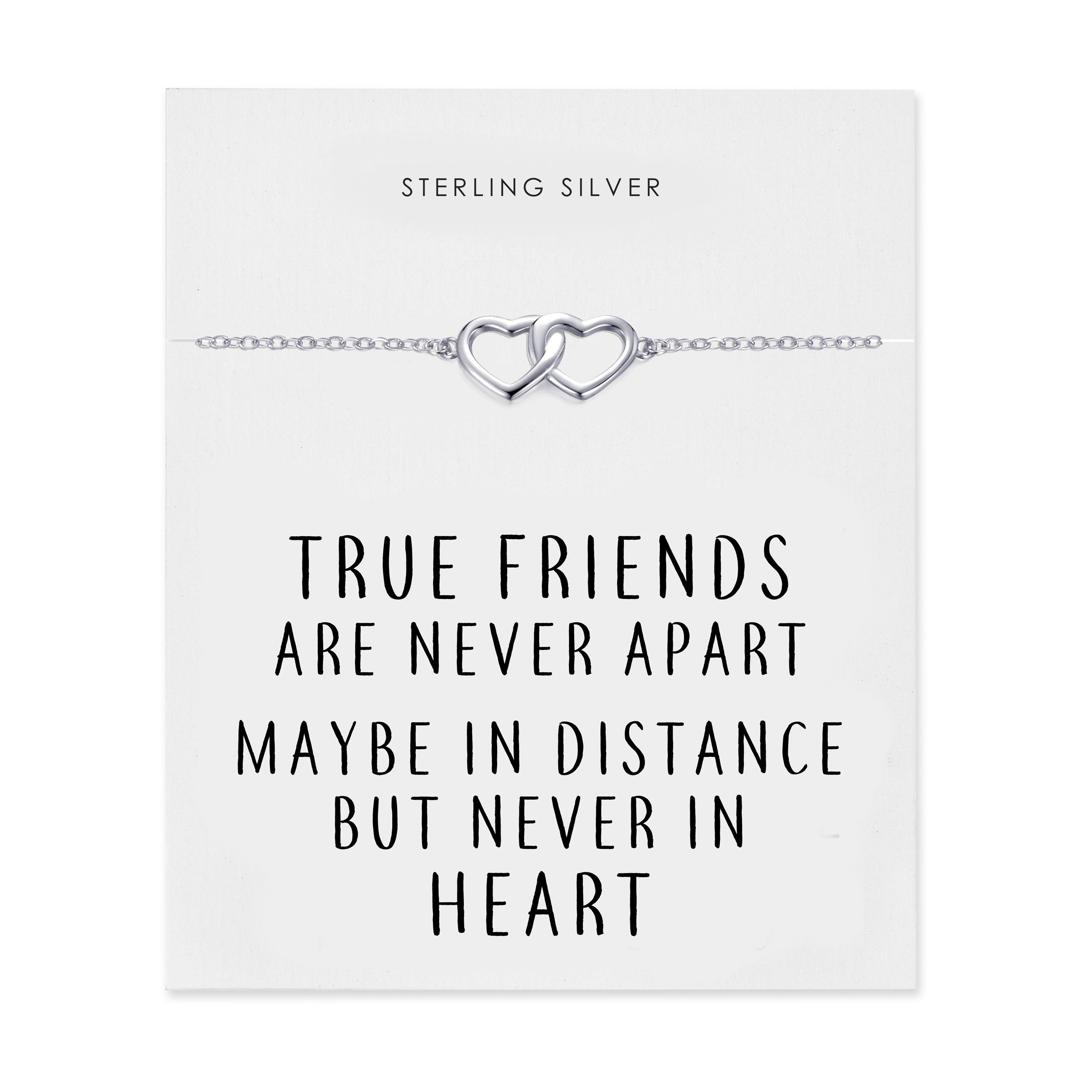 Sterling Silver True Friends Heart Bracelet by Philip Jones Jewellery