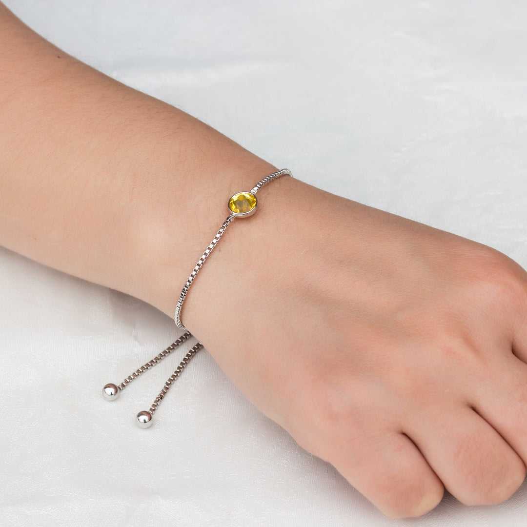 Yellow Crystal Bracelet Created with Zircondia® Crystals - Philip Jones Jewellery